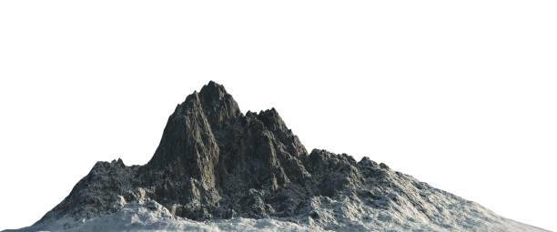 istock Snowy mountains Isolate on white background 3d illustration 1282928860
