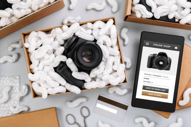istock Delivery service or online shopping concept 1282931539