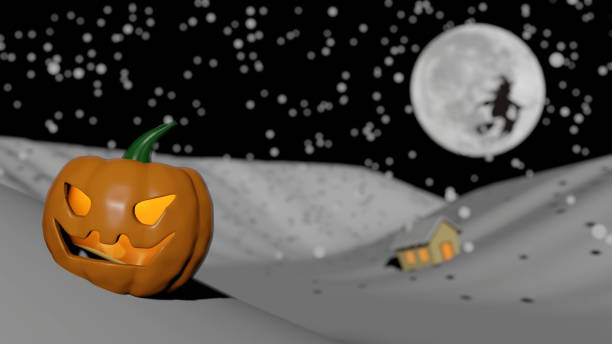 Scary Halloween full moon night