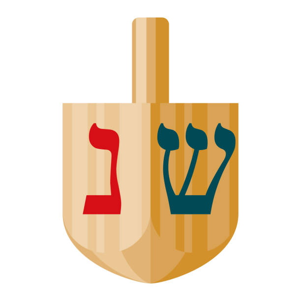 ilustrações, clipart, desenhos animados e ícones de ícone dreidel em fundo transparente - yiddish