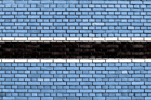 istock flag of Botswana painted on brick wall 1282939595