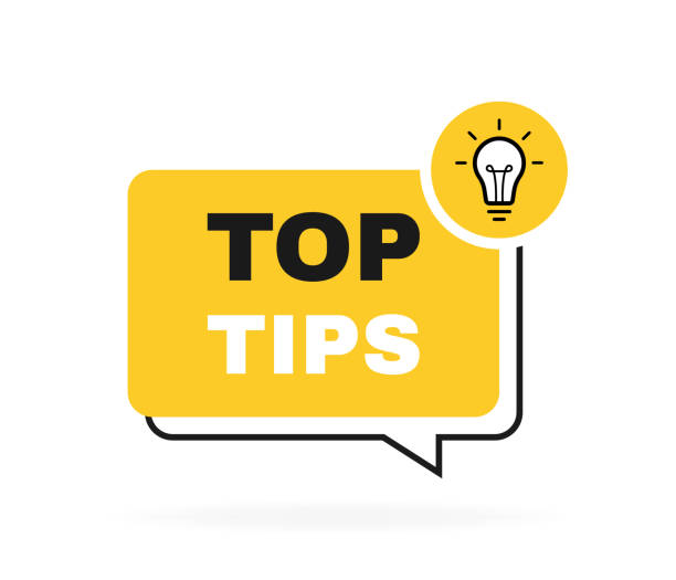 Top tips geometric message bubble with light bulb emblem. Logo design. Vector illustration Top tips geometric message bubble with light bulb emblem. Logo design. Vector illustration. tips tricks stock illustrations
