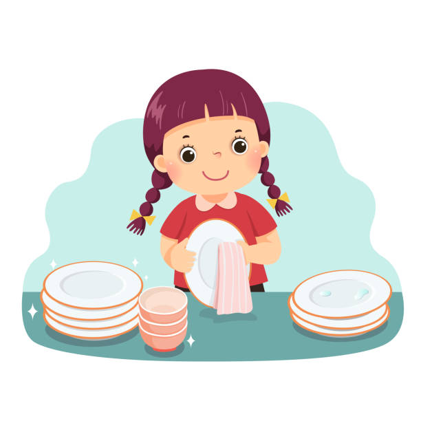 1,100+ Drying Dishes Stock Illustrations, Royalty-Free Vector Graphics &  Clip Art - iStock