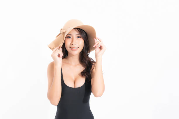 istock Woman studio portrait with summer travel concept. 1282948441