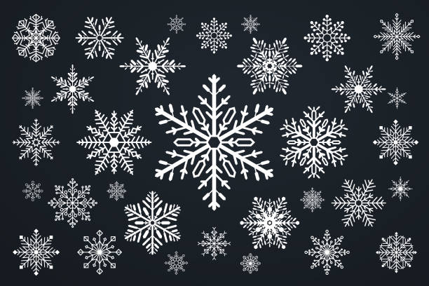 istock Set of snoflakes. Merry christmas and happy new year theme. 1282951790