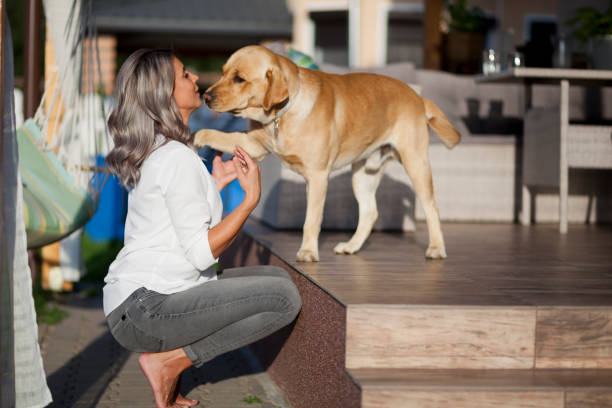 istock Woman and dog 1282952792