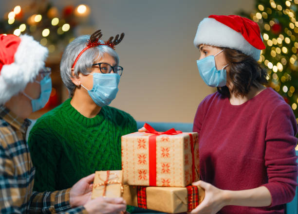 family celebrating Christmas