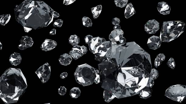 istock Diamonds on black background. 3d illustration for background. 1282962074