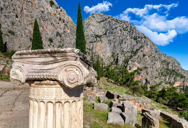 istock Archeological site of Delphi, Greece, a sacred precinct in ancient times that served as the seat of Pythia, the major oracle who was consulted about important decisions throughout the ancient classical world. 1282963482