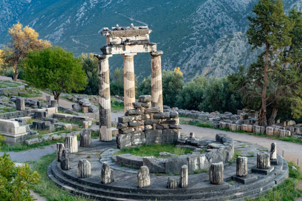 istock The Athena temple complex, including the Delphic Tholos, Archeological site of Delphi, Greece 1282963532