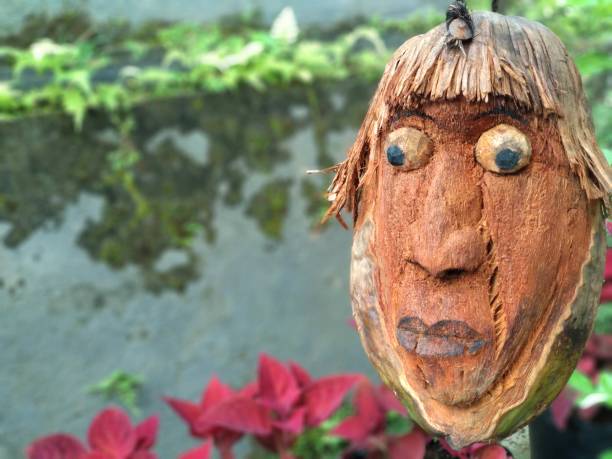 istock Quotes background,weird and spooky coconut carved . 1282964879