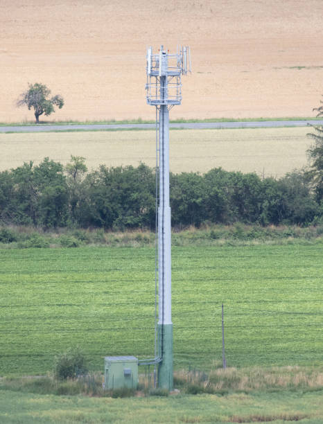 istock Cell phone tower in a green field 1282964989