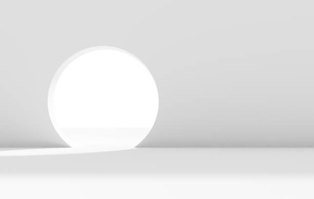 istock Abstract white interior with blank round doorway 1282967409