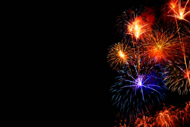 istock double exposure of fireworks and celebrating on dark background with copy space, celebration and festival background concept 1282973288