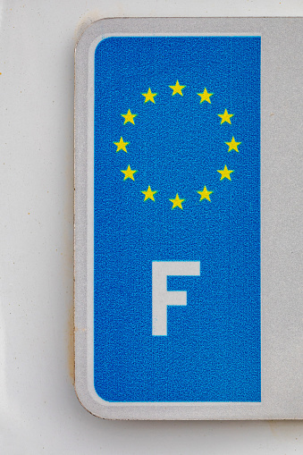 France Vehicle Registration Plates European Union Stars