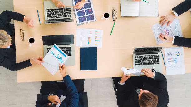 istock Business people group meeting shot from top view 1282981057