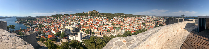 Panoramic view of old town with Adriatic Sea, Croatia.