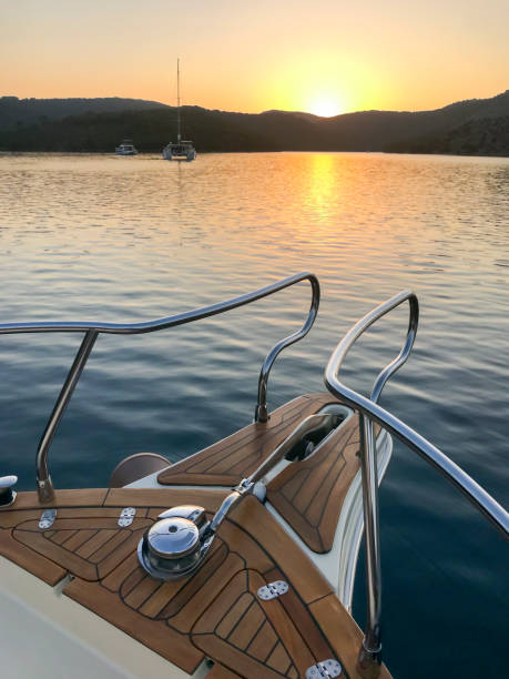 istock Luxury yacht moored in sea 1282983251