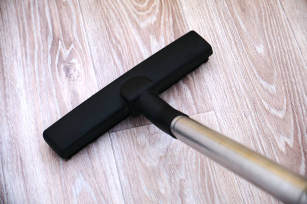 istock Head of modern vacuum cleaner on white. Top view. 1282985671