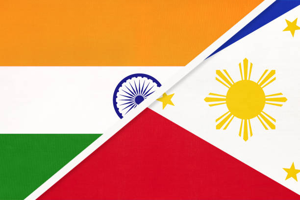 istock India and Philippines, symbol of national flags from textile. 1282993847