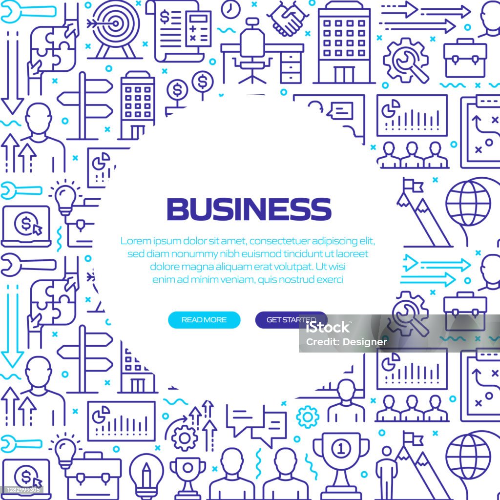 Business Pattern Graphic Business Related Pattern Design With Symbols Stock Illustration ...