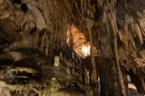 Photo of Diros Cave, spectacular cave complex, Natureâs Underground Cathedral, mani Peninsula, Southern Peloponnese, Greece.
