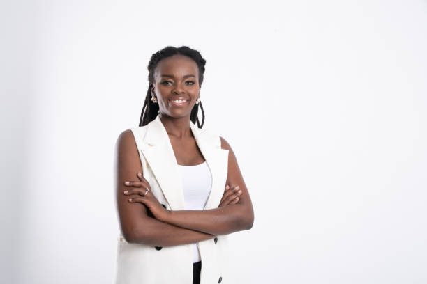 istock Beautiful african woman studio portrait. 1283006544