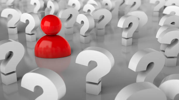 istock Lots of question marks and a person. Many questions or looking for a solution. 3d render 1283006723