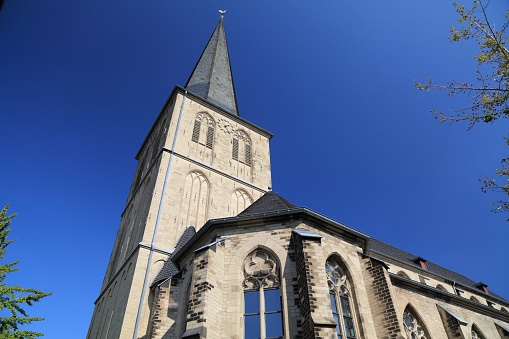 Moenchengladbach city in Germany. Citykirche Alter Markt - Roman Catholic church of Assumption of Mary (St. Maria Himmelfahrt).