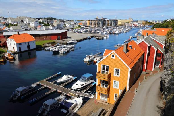 Haugesund Haugesund city, Norway. Summer view of boats in Haugaland district of Norway. haugaland photos stock pictures, royalty-free photos & images