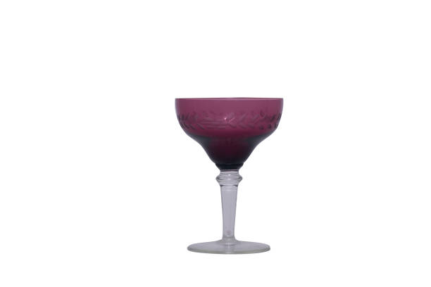 istock retro magenta's glass cup on a white background. 1283018138