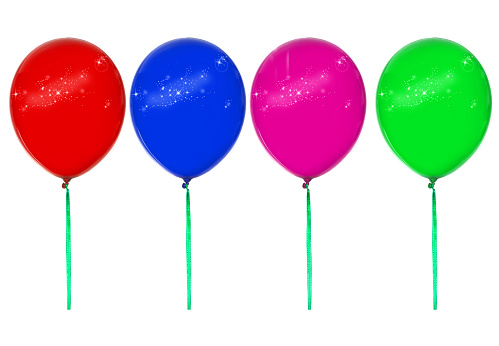 Balloons against white background