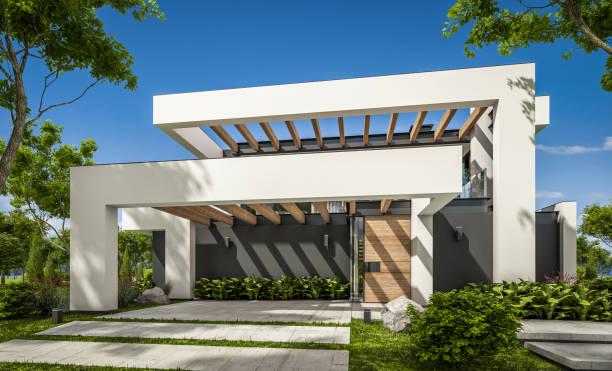 istock 3d rendering of modern house in luxurious style 1283021895