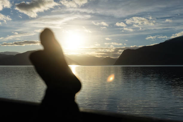 istock Relaxing by a fjord in mountain 1283022481