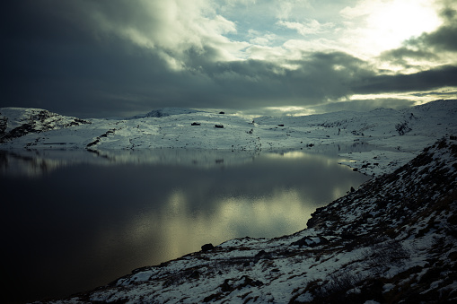 Adventures outdoors on the mountain of Norway: winter colors and mood