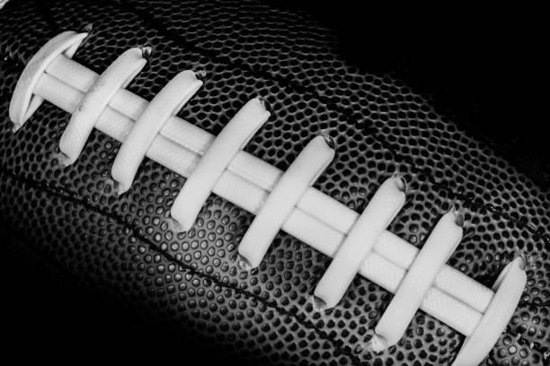 istock Black and White Football with Plastic Laces 1283028473