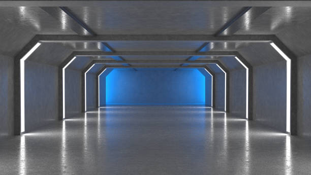 istock Dark Futuristic Tunnel 1283032201