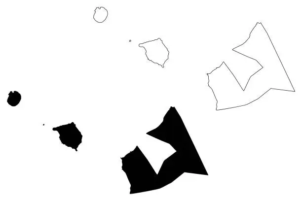 Vector illustration of Aiga-i-le-Tai District, Upolu, Manono, Apolima island (Independent State of Samoa, Western Samoa) map vector illustration, scribble sketch Aiga-i-le-Tai map