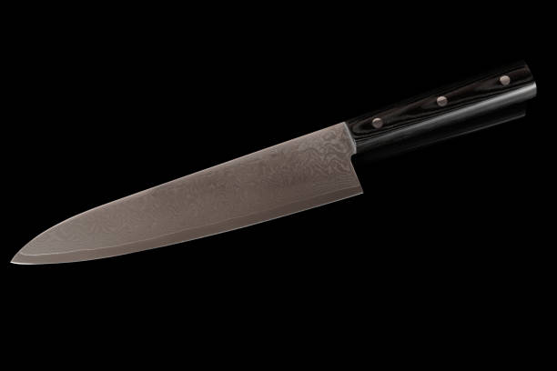 istock Unused chef knife isolated on black 1283033561