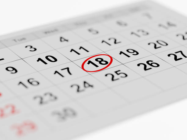 istock Monthly calendar page marked with one day 1283034614
