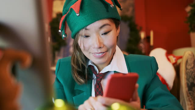 Christmas Elf on a Video Conference Call