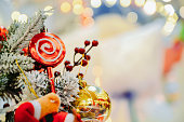 Lollipop hanging on a christmas tree