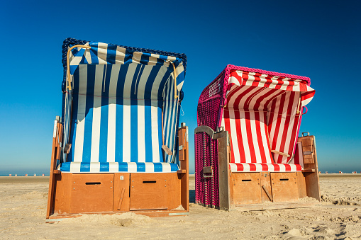Colorful beach chairs