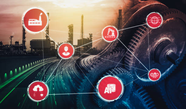 istock Industry 4.0 technology concept - Smart factory for fourth industrial revolution 1283042095