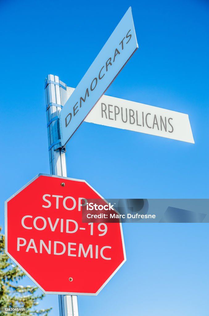 Stop Sign for COVID-19 Pandemic Advice Stock Photo