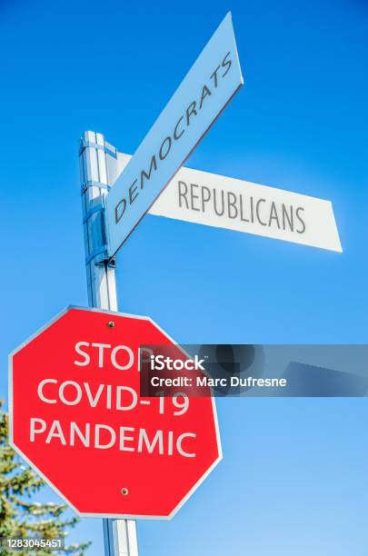 Stop Sign For Covid19 Pandemic Stock Photo - Download Image Now - Advice, Blue, COVID-19