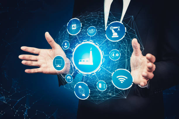 istock Industry 4.0 technology concept - Smart factory for fourth industrial revolution 1283045889