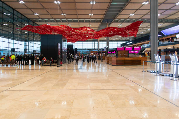Press day of opening of Berlin Brandenburg international airport stock photo