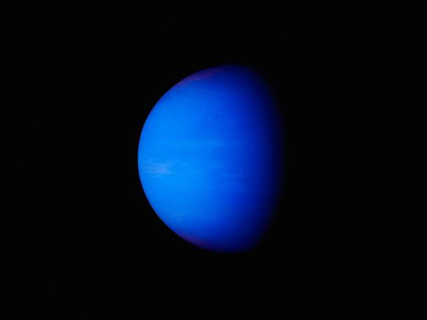 istock Planet Neptune in space. Blue planet on a black background 3D illustration. 1283047312