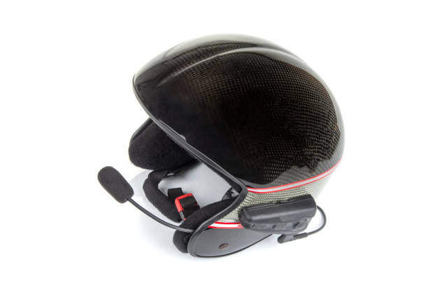 шлем углерода арамид с микрофоном на белом - helmet helmet visor protection black стоковые фото и изображения